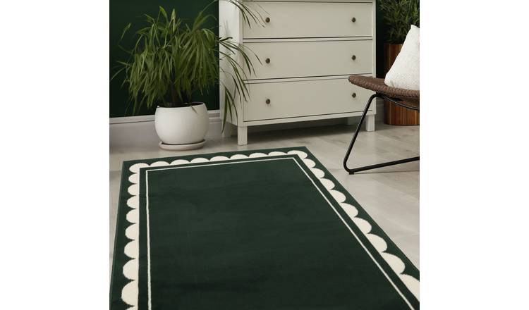 Homemaker Maestro Scallop Rug - 120x170cm - Green