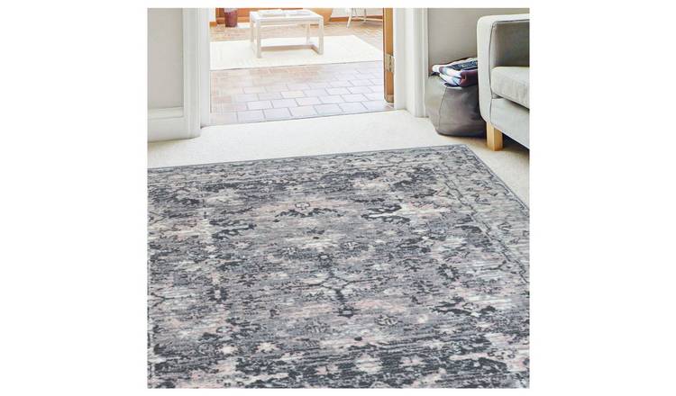 Homemaker Traditional Grey Blush Short Pile Rug - 290x200cm
