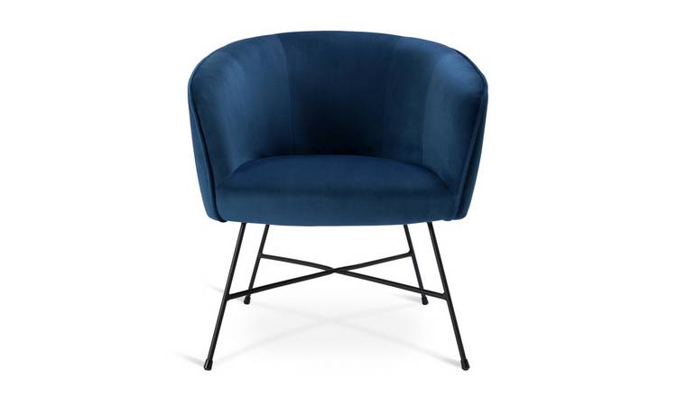 Buy Habitat Jax Velvet Accent Chair - Navy | Armchairs and chairs | Argos