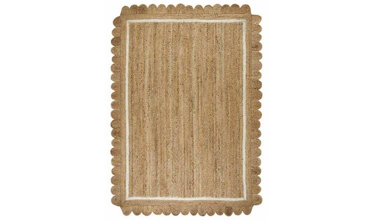 Homemaker Scallop Edge Jute Rug - 120x170cm - Natural