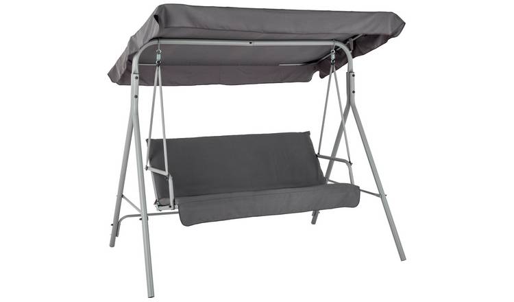 Argos Home 3 Seater Metal Swing Chair - Grey
