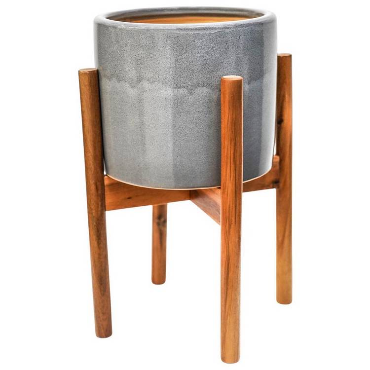 Ivyline Anzio Ceramic Planter - Warm Grey 0