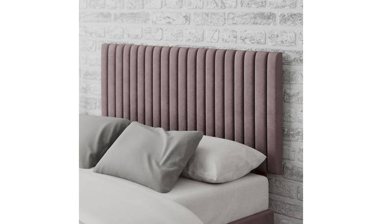 Aspire Grant Velvet Small Double Headboard - Blush