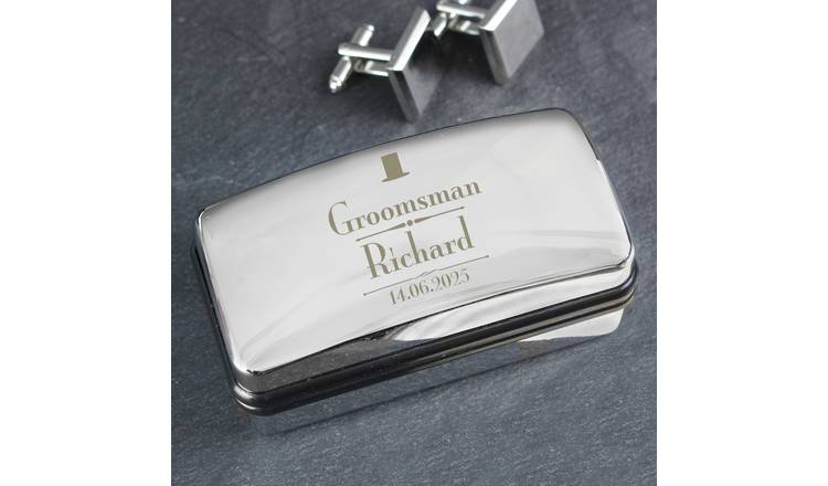 Personalised Message Groomsman Cufflink Box