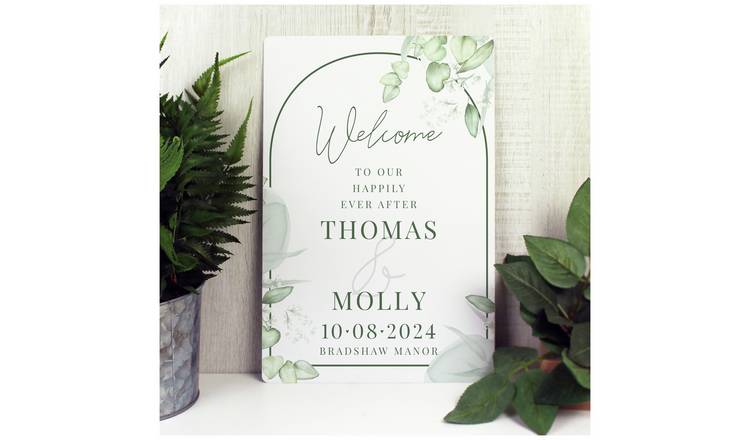 Personalised Message Botanical Wedding Sign