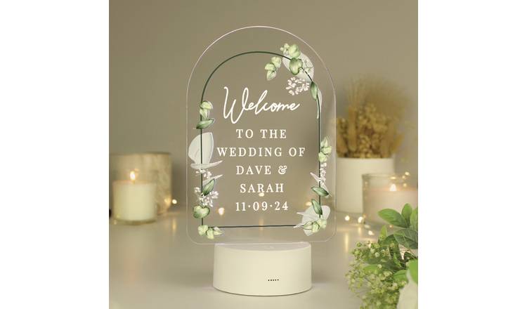 Personalised Message Botanical Wedding Light