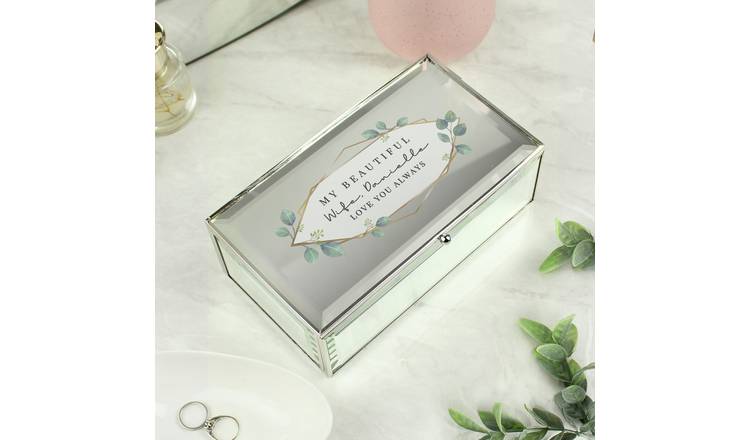 Personalised Message Botanical Jewellery Box