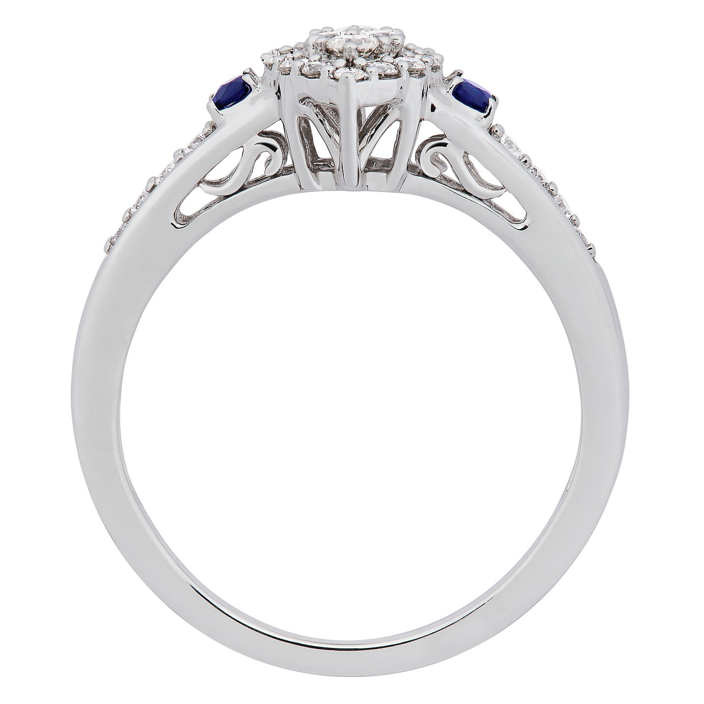 Revere 9ct White Gold Sapphire and 0.33ct tw Diamond Ring -N Review