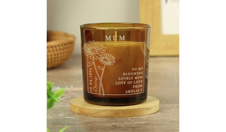 Personalised Message April Birth Flower Candle - Vanilla