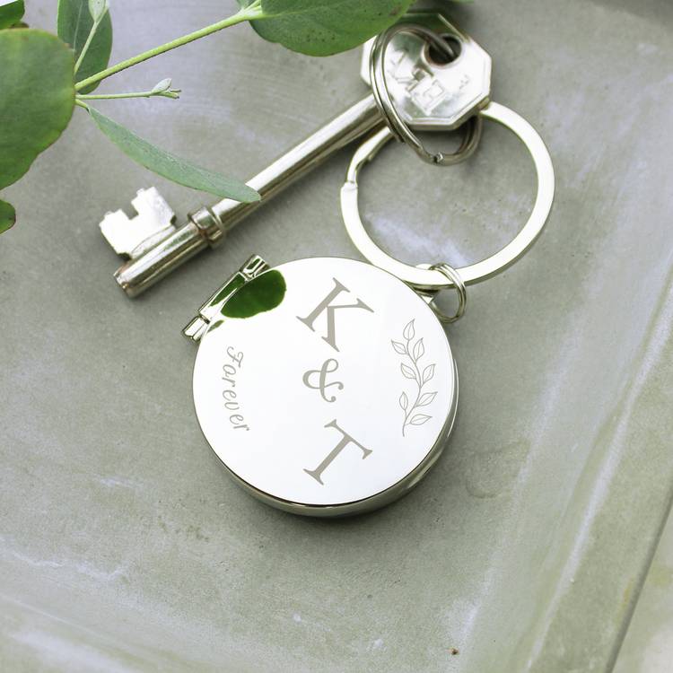 Personalised Message Couples Photo Keyring 0