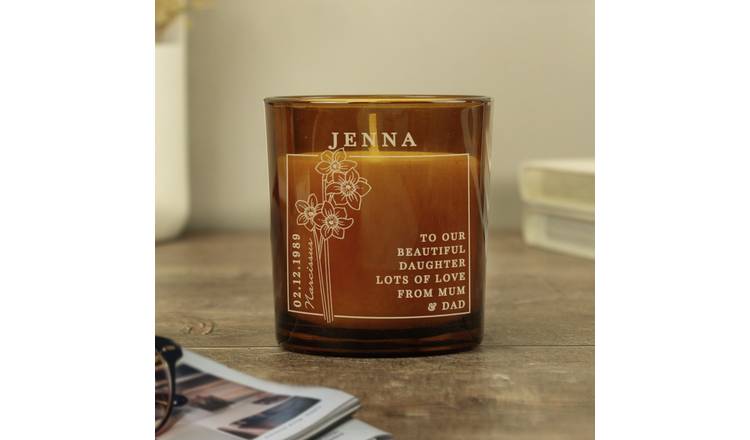 Personalised Message December Birth Candle - Vanilla