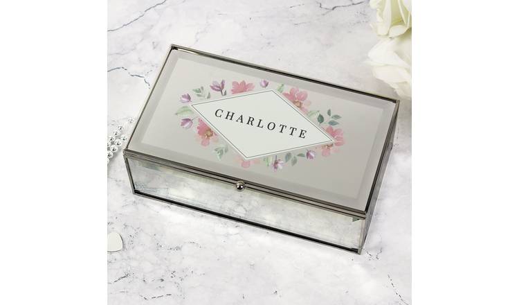 Personalised Message Water Colour Jewellery Box