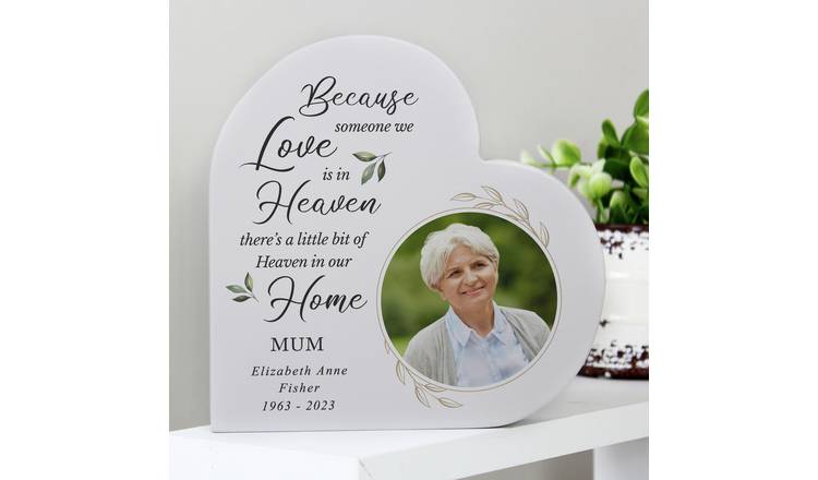 Personalised Message Memorial Photo Upload Heart Ornament