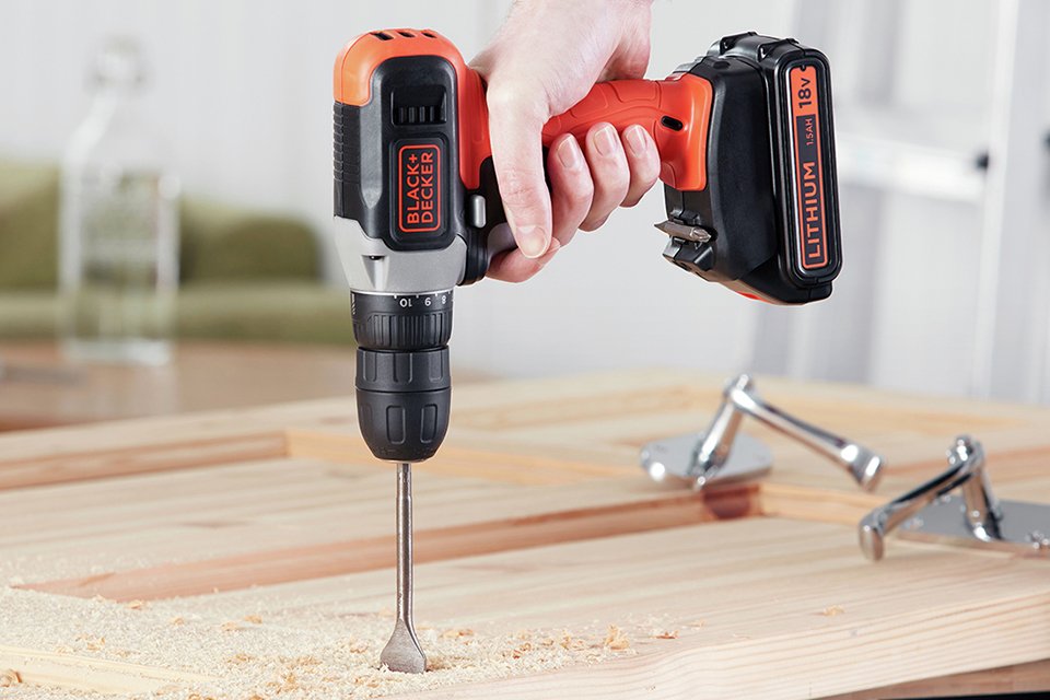 Black + Decker 18V Cordless Drill Driver with Access.