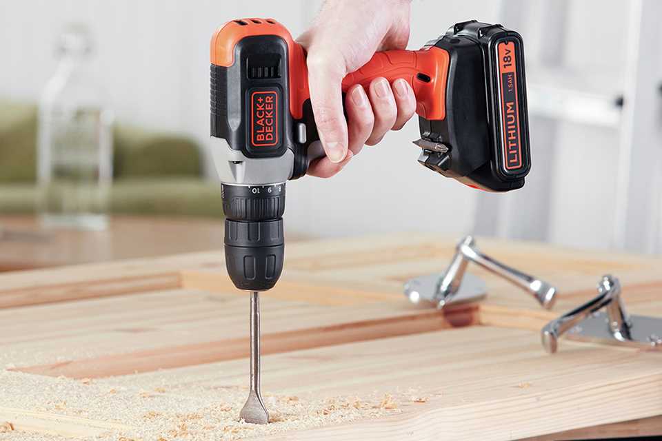Black + Decker 18V Lithium-ion Drill Driver with Accessories.