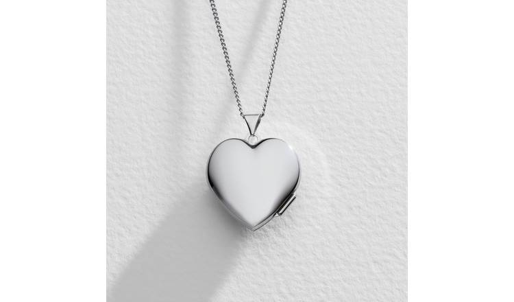 Silver locket necklace on sale argos