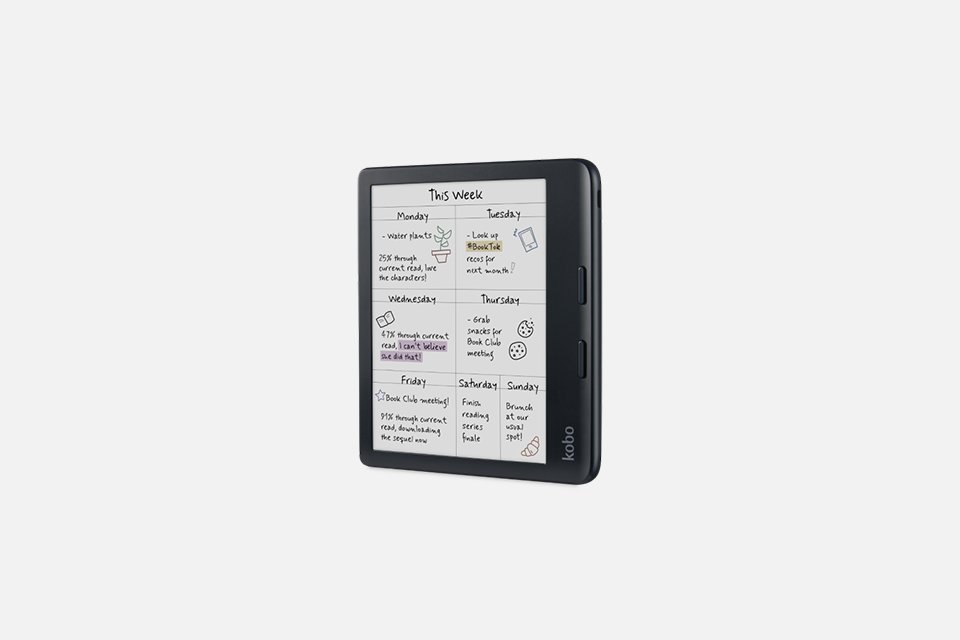 Kobo Libra Colour eReader by Kobo with a stylus.