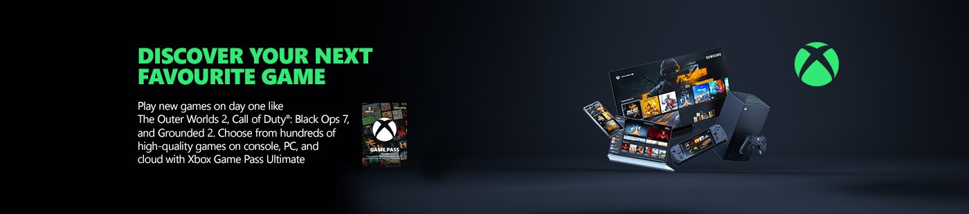 Discover your next favourite game. Play new games on day one like The Outer Worlds 2, Call of Duty®: Black Ops 7, and Grounded 2. Choose from hundreds of high-quality games on console, PC, and cloud with Xbox Game Pass Ultimate.
