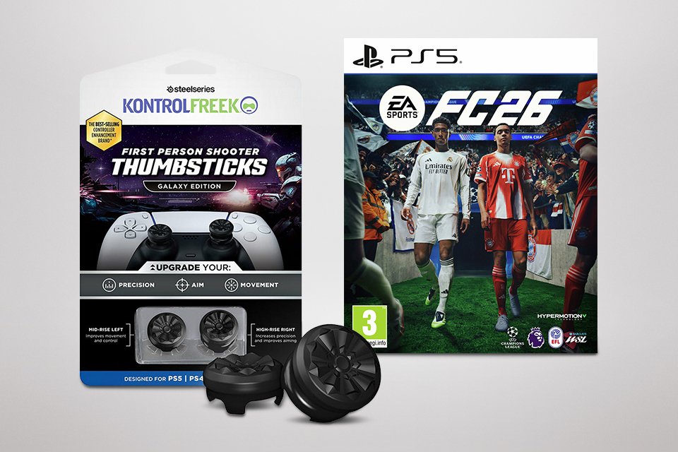 Buy selected PS5 games. And save £5 on Kontrolfreek PS5 thumb grips.