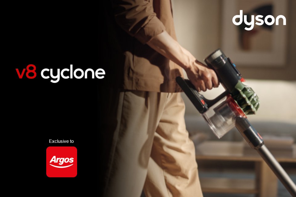 Discover the Dyson V8 Cyclone with fade free suction. 