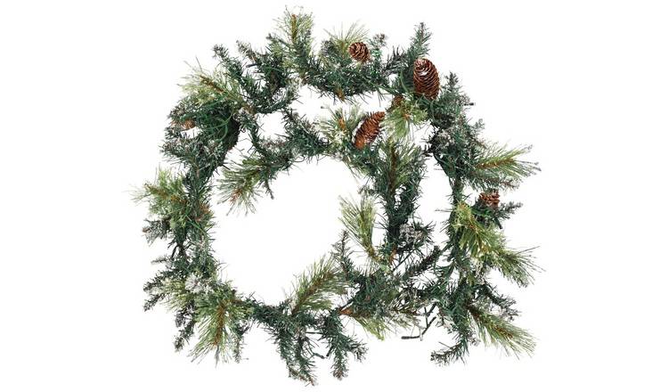 Buy Argos Home 182cm Pre Lit Snow Tipped Christmas Garland Christmas Wreaths And Garlands Argos