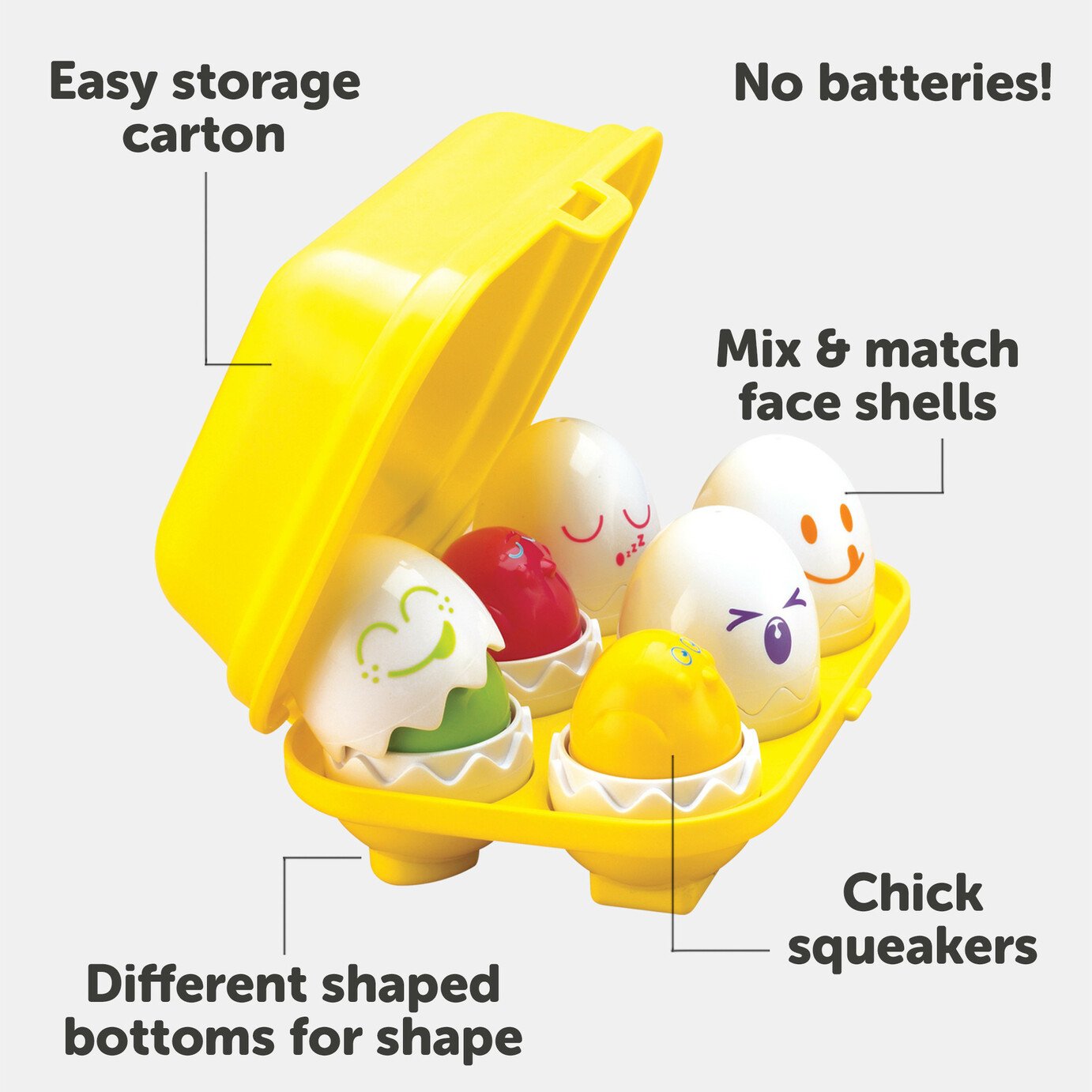 TOMY Hide & Squeak Eggs - Giocattolo Da Bagno Per Bambini, Pulcini Spruzza E Squittisce, 4 Pezzi, Multicolore