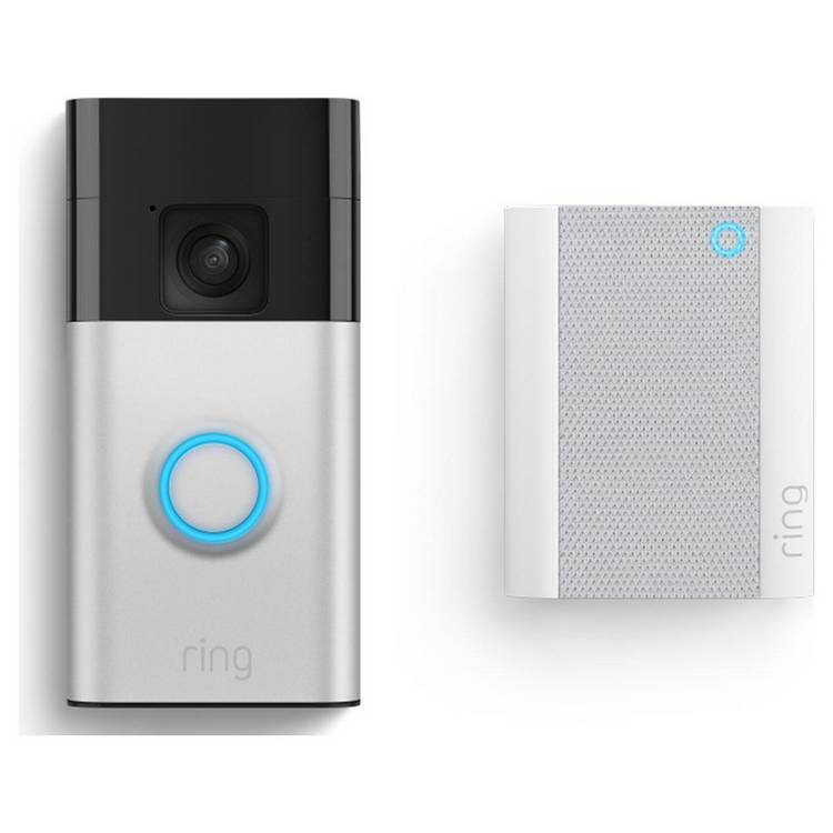 Ring Battery Video Doorbell 2024 with Chime - Satin Nickel 0