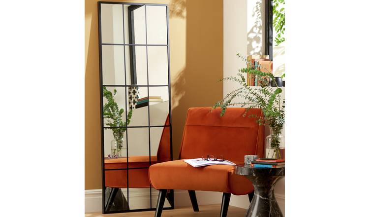 Habitat Black Window Full Length Wall Mirror - 140x60cm