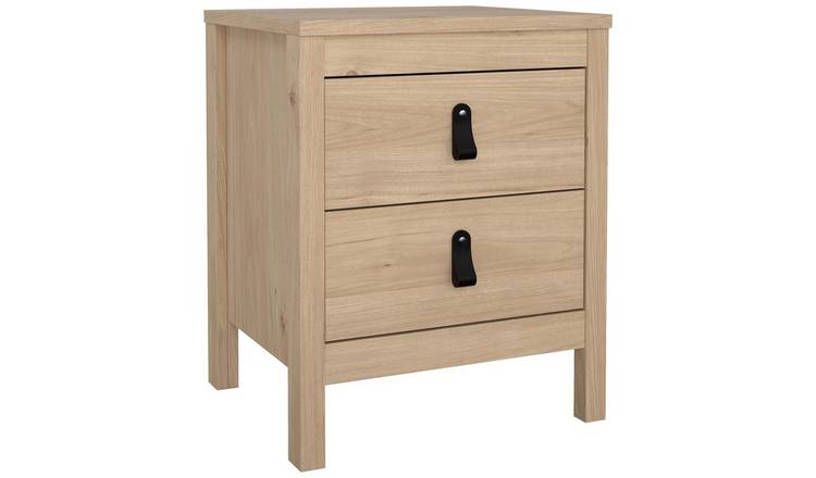 Tvilum Madrid 2 Drawer Bedside Table - Oak