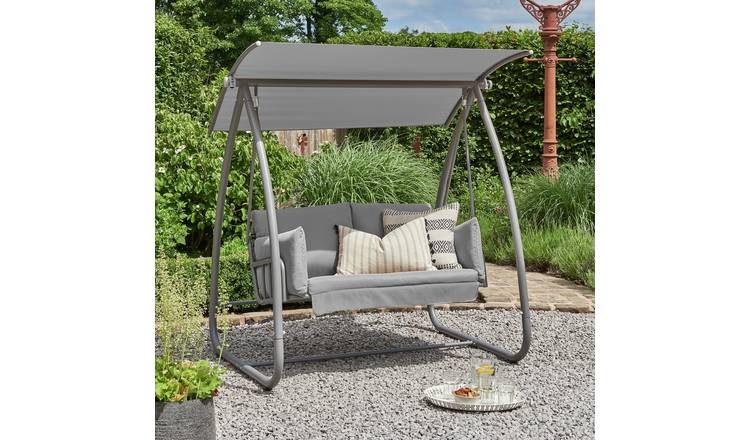 Norfolk Leisure 2 Seater Aluminium Garden Swing Chair - Grey
