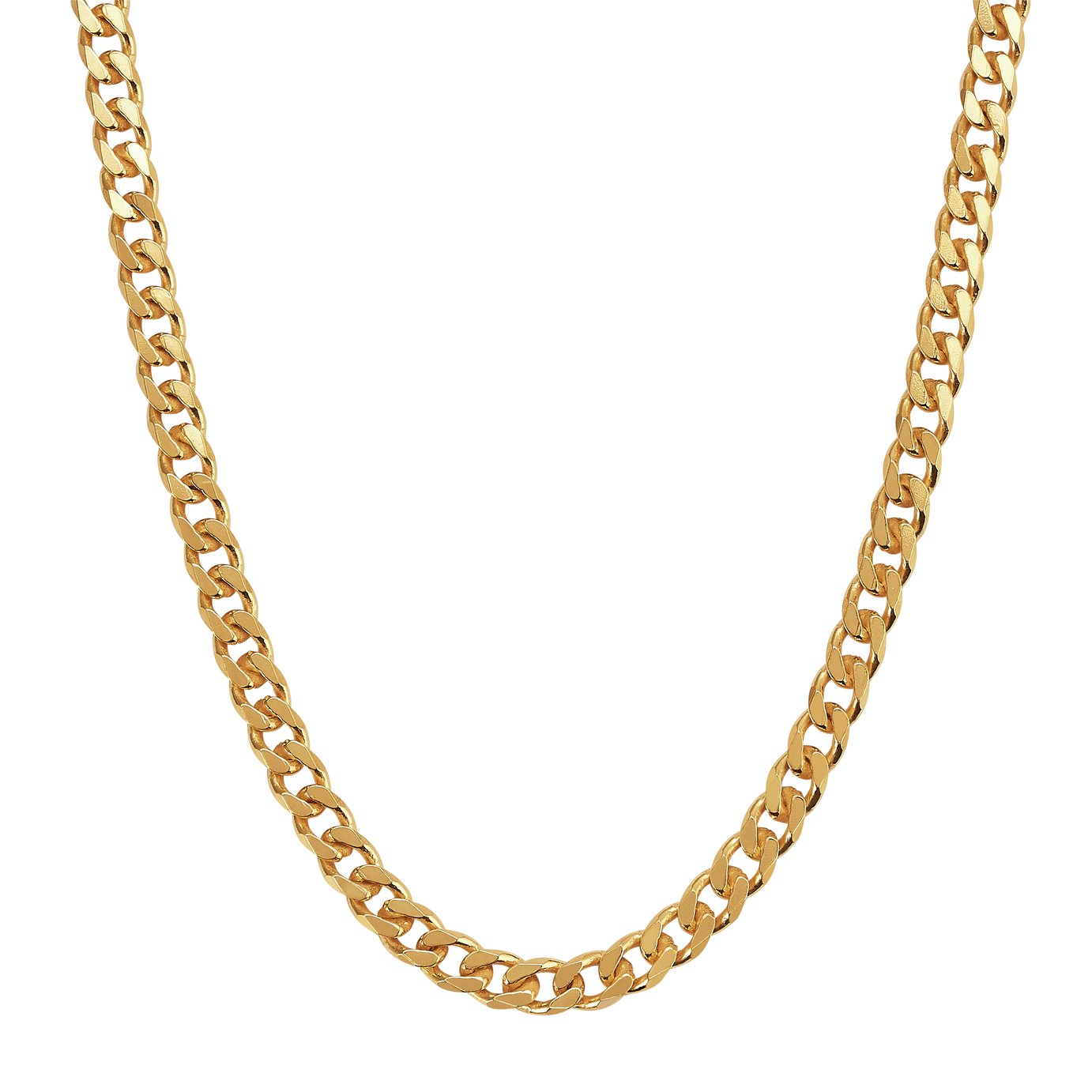 Revere 9ct Gold Plated Sterling Silver Curb 20 Inch Chain