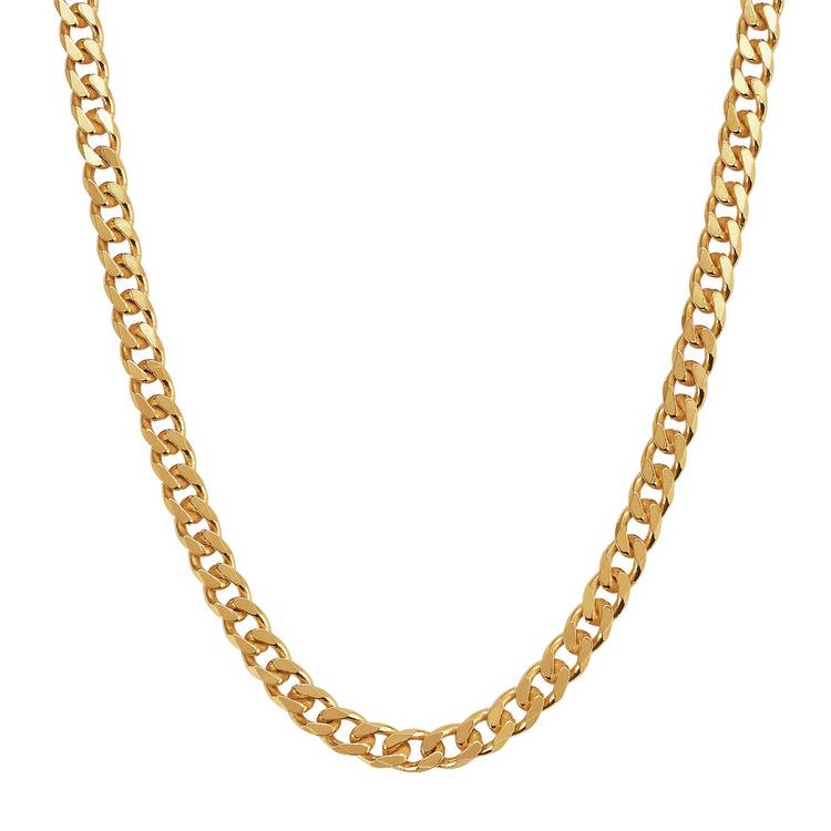 Revere 9ct Gold Plated Sterling Silver Curb 20 Inch Chain 0