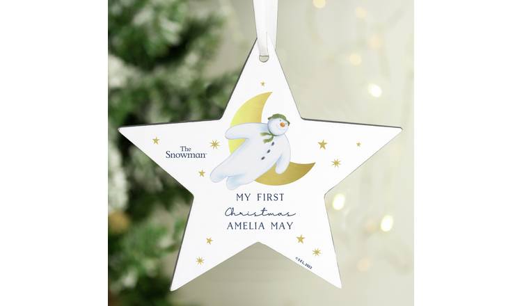 Personalised Message The Snowman Christmas Tree Decoration