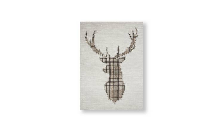 Art for the Home Tartan Stag Canvas Wall Art - 50x70cm