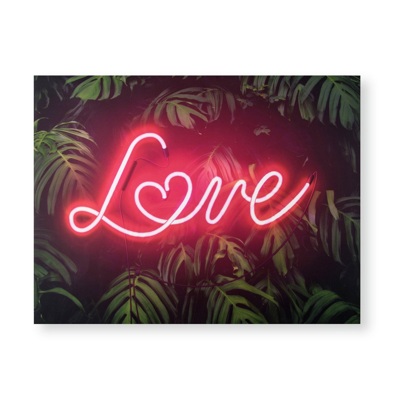 Art for the Home Tropical Neon Love Wall Art