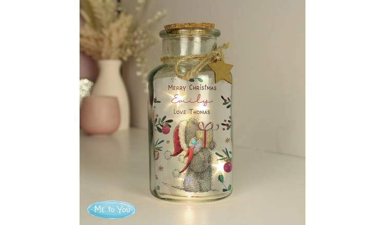 Personalised Message Me To You Tatty Teddy LED Glass Jar