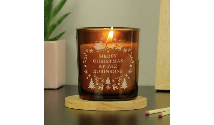 Personalised Message Engraved Christmas Candle