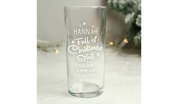 Personalised Message Christmas Spirit Glass