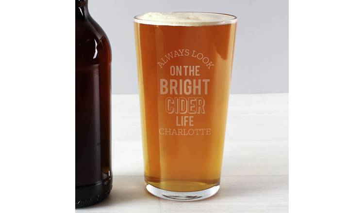 Personalised Message Bright Cider Pint Glass