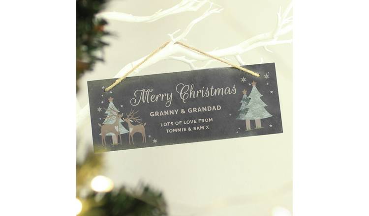 Personalised Message Reindeer Christmas Plaque