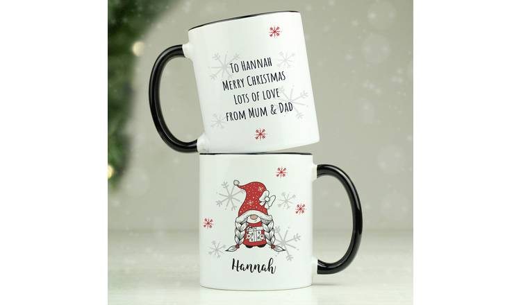 Personalised Message Gonk Girl Christmas Mug