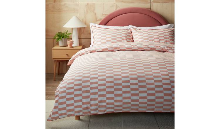 Habitat Cotton Tile Print with Piping Bedding Set- King size