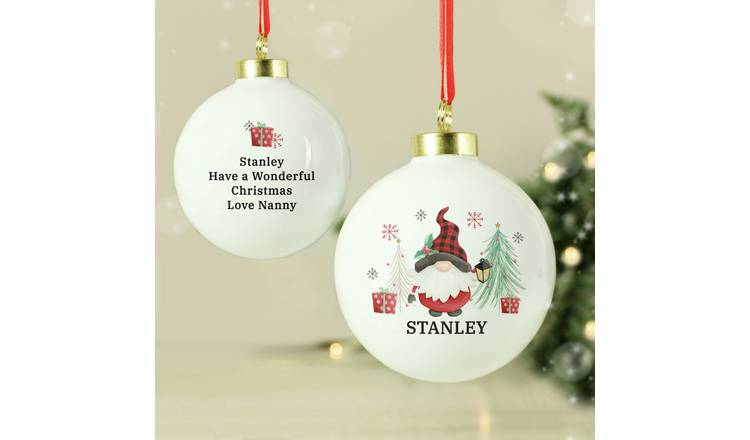 Personalised Message Gonk Christmas Bauble