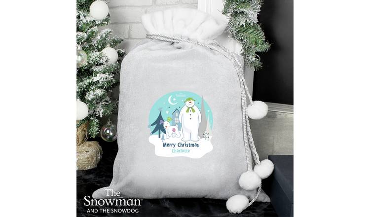 Personalised Message The Snowman Snowdog Christmas Sack