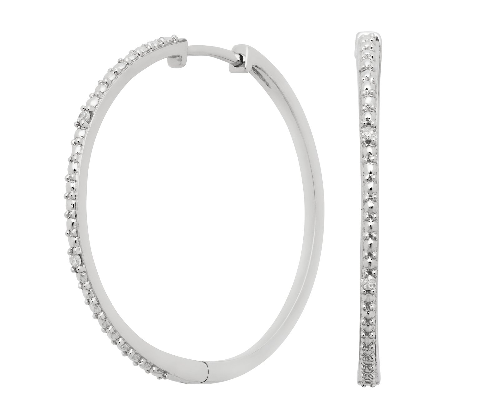 Revere Sterling Silver 0.03ct tw Diamond Hoop Earrings Review