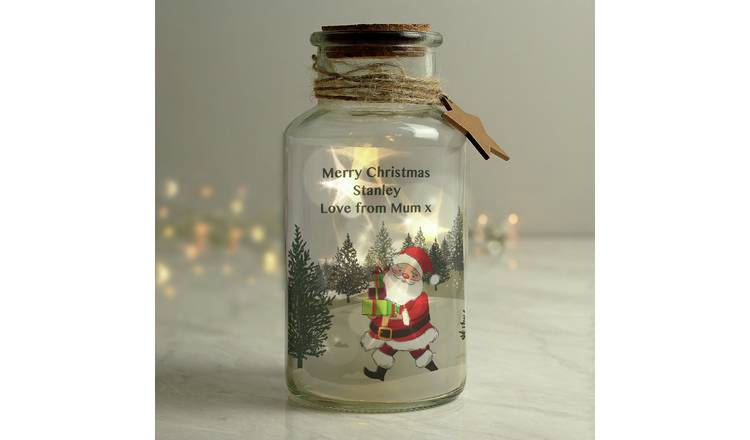 Personalised Message Santa LED Jar Christmas Decoration