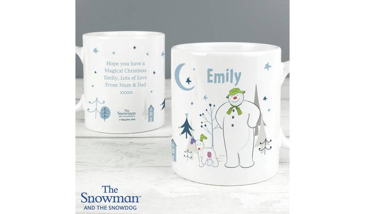 Personalised Message The Snowman And Snowdog Mug