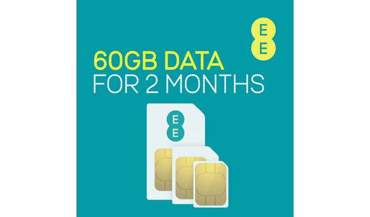 EE 60GB Pay As You Go Data Only Sim Card