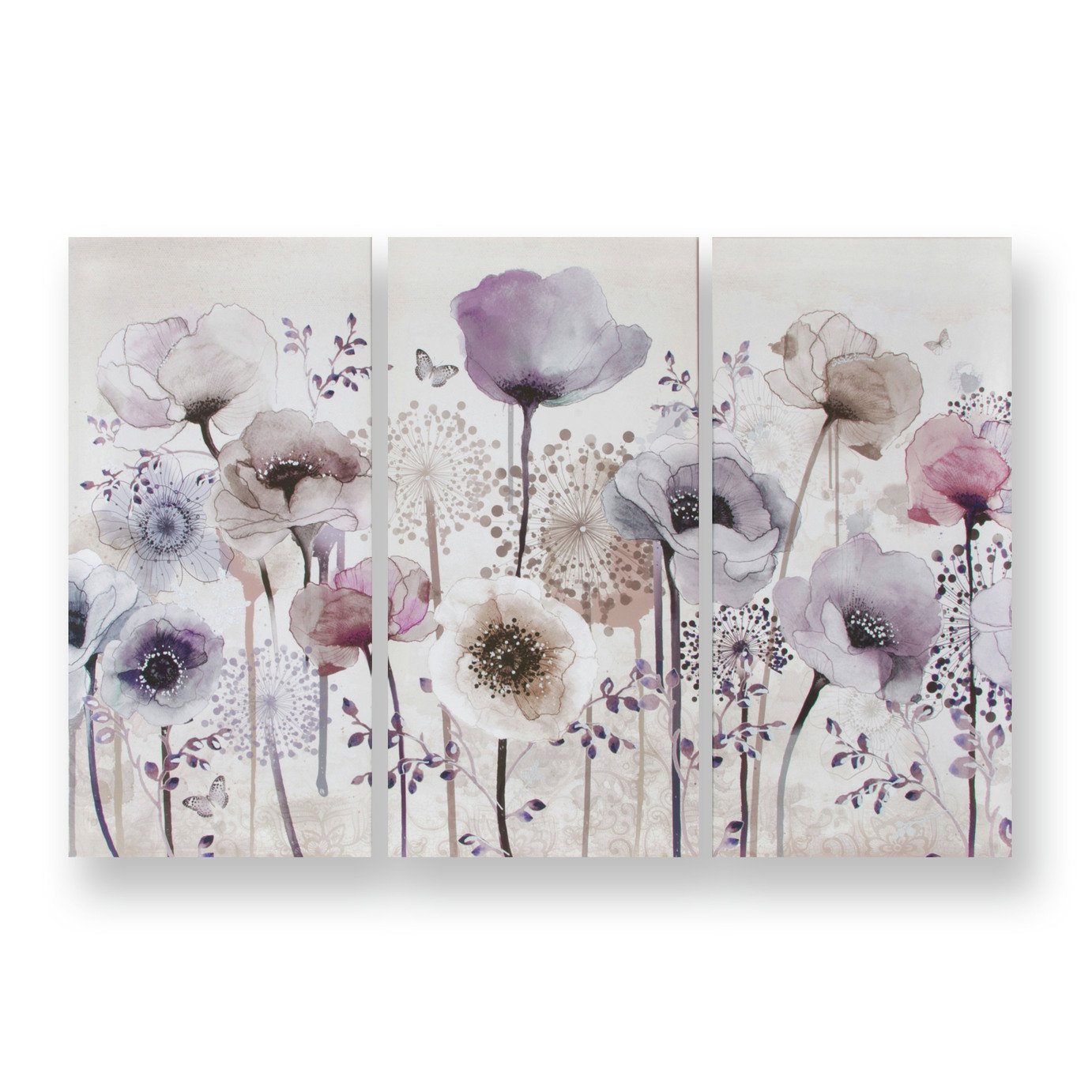 Art for the Home Classic Poppy Set of 3 Printed Canvas
