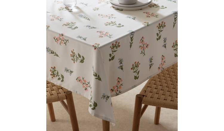 Argos Home Bee Floral Wipe Clean Table Cloth - Cream